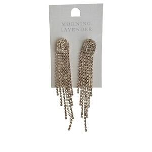 Morning Lavender Maxine Crystal Fringe Earrings